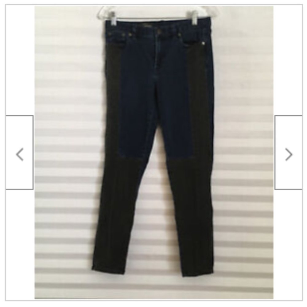 J. CREW Mid Rise Toothpick Skinny Jeans Pants Blocked Indigo - Picture 1 of 8